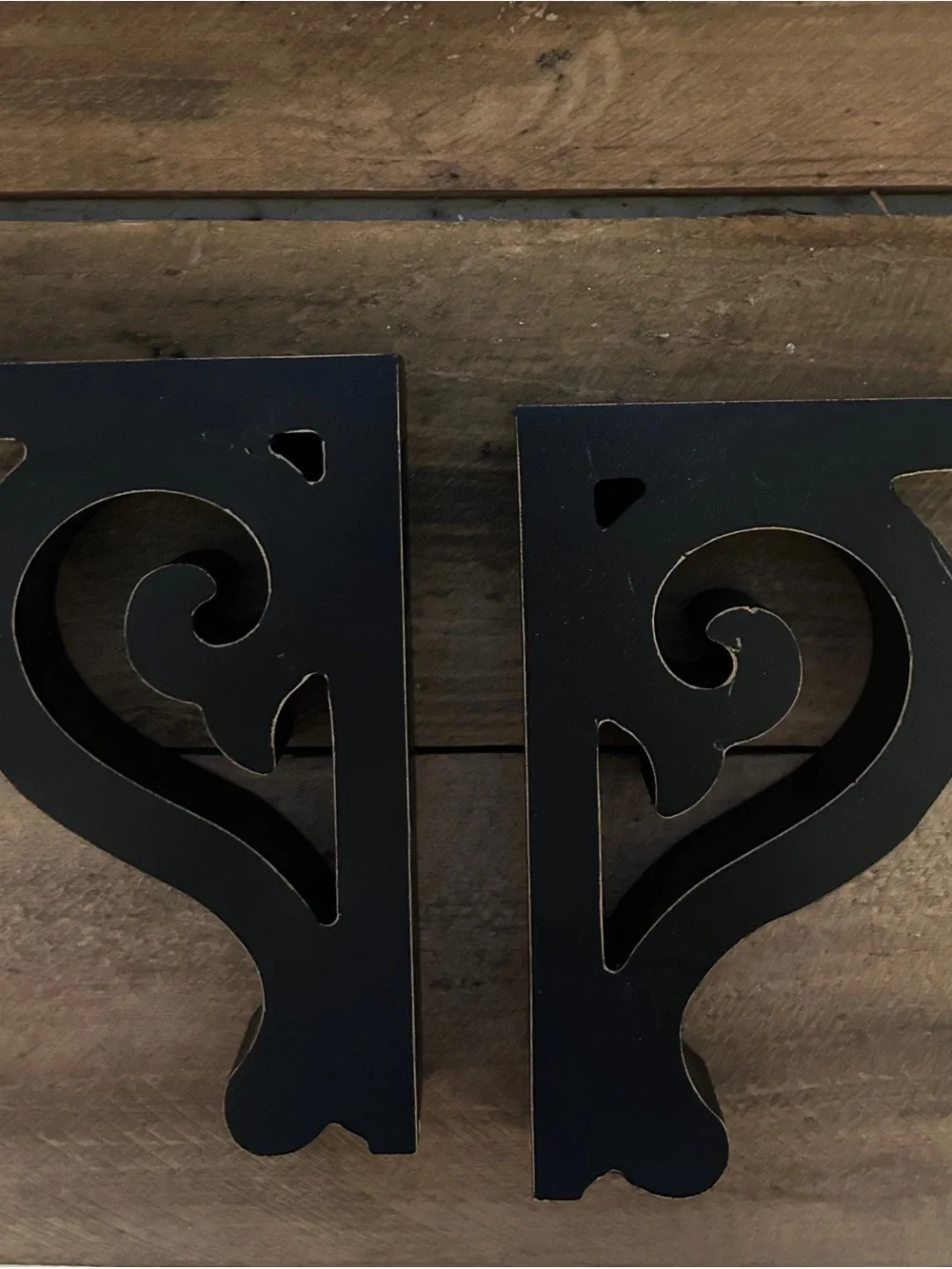 Black Decorative Wooden Wall Brackets - Home Wall Decor